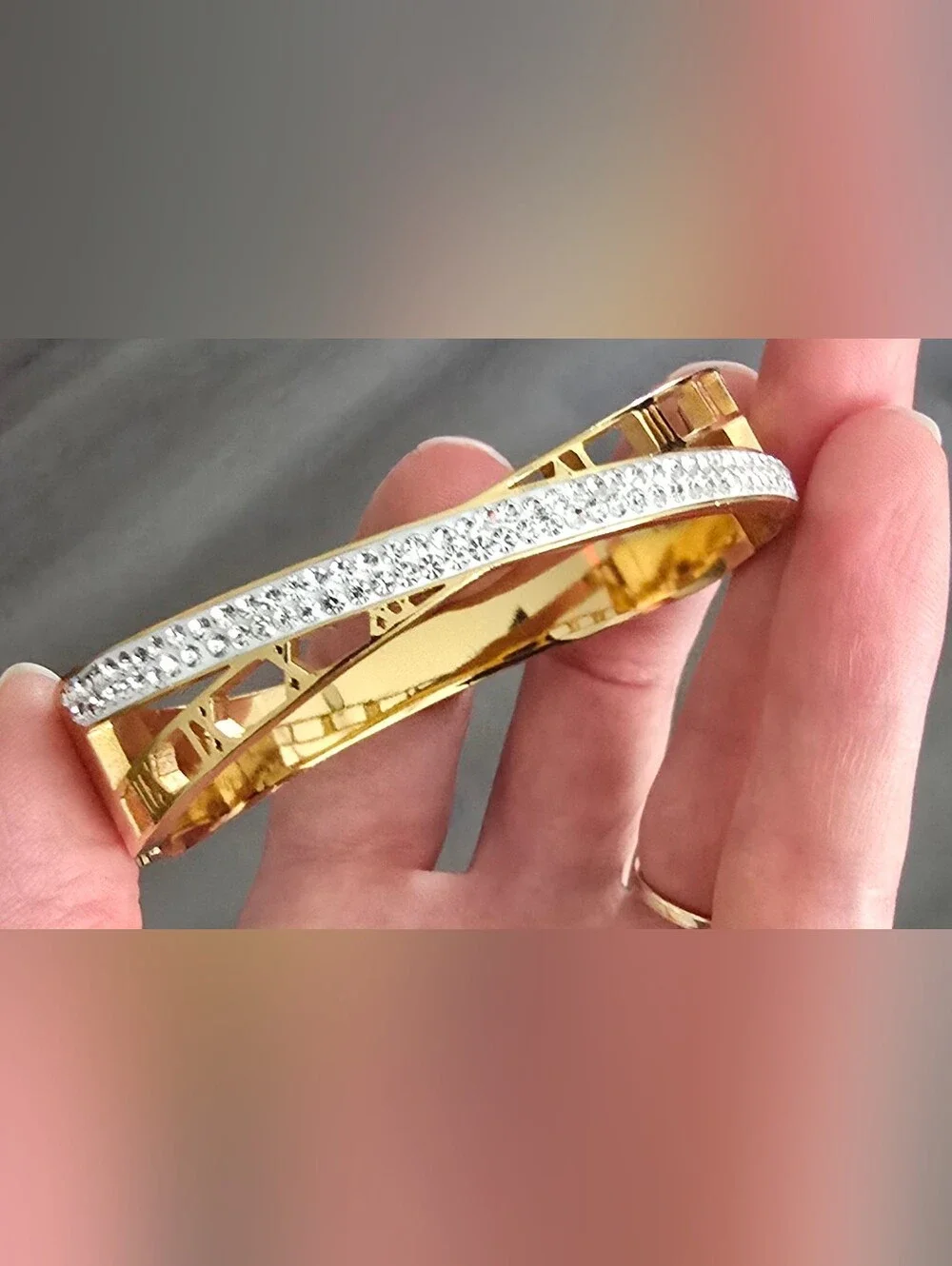 Gold-Tone Crystal Accent Women's Bracelet